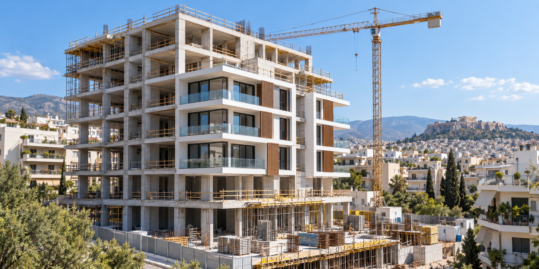 Ενδεικτική εικόνα κατασκευής πολυκατοικίας